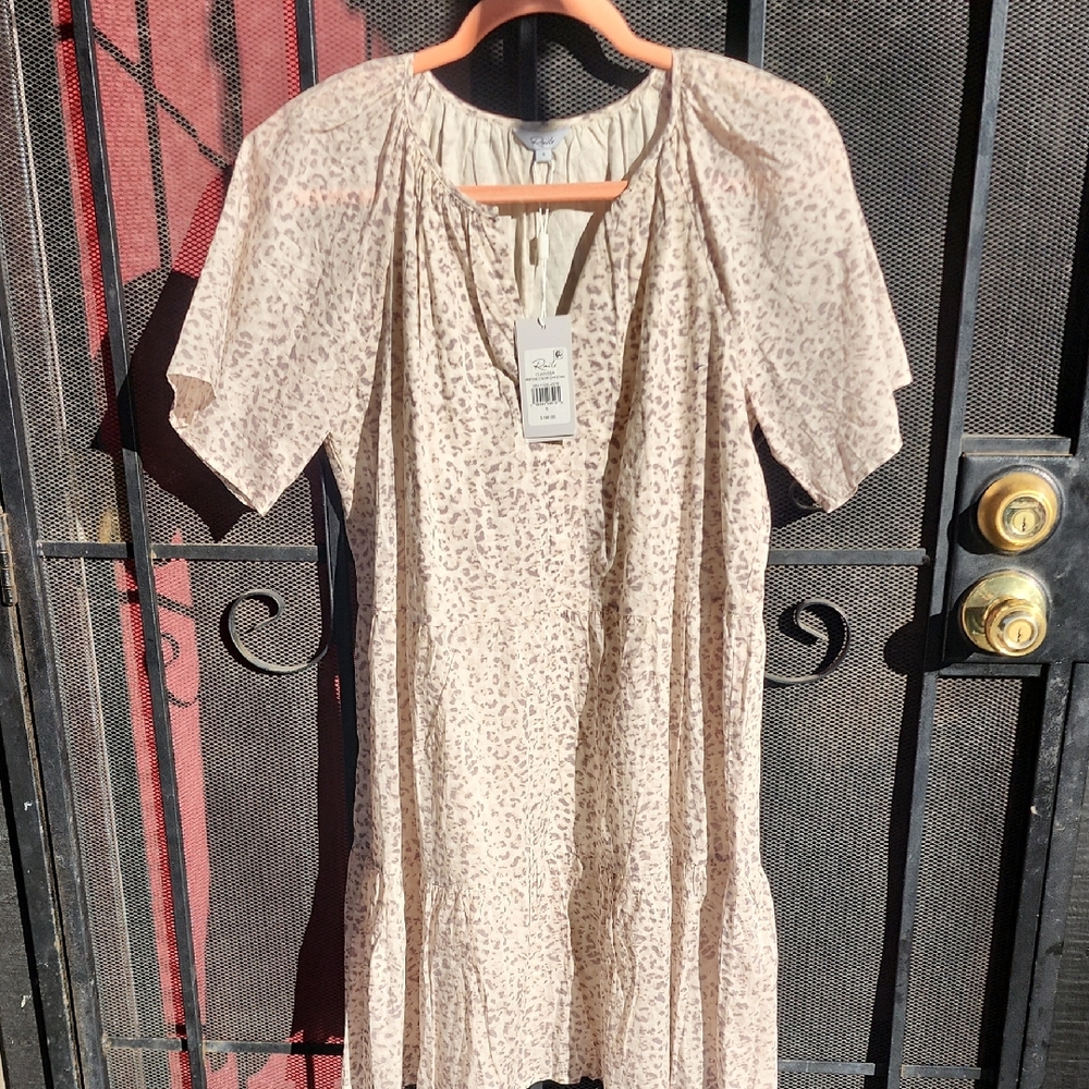 Rails Cream Animal Print Midi Dress NWT